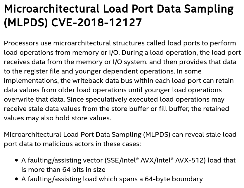 MLPDS Intel Description